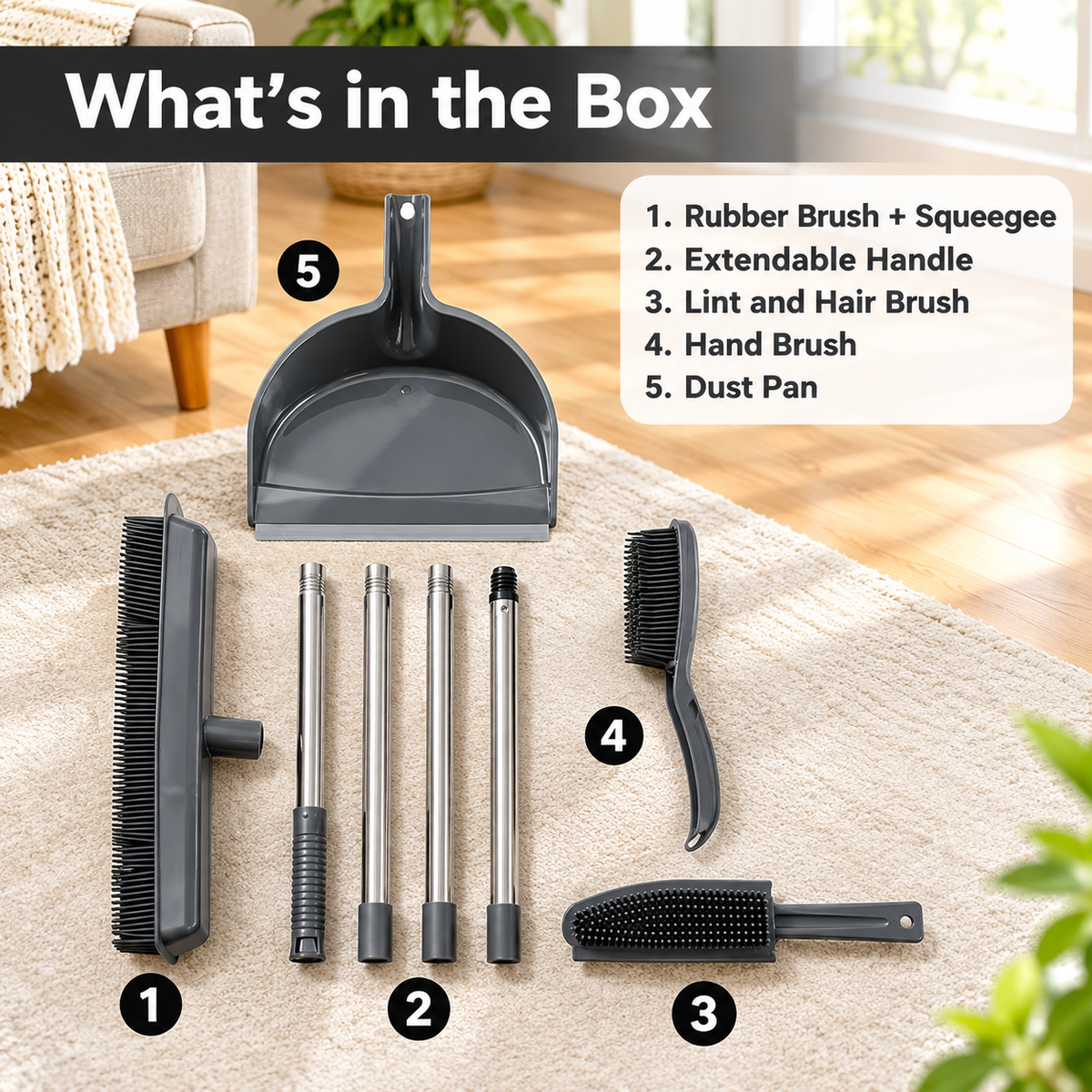 Pet Hair Cleaning Broom Set
